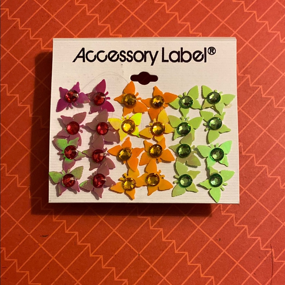Accessory Label Colorful Flower Earrings Set